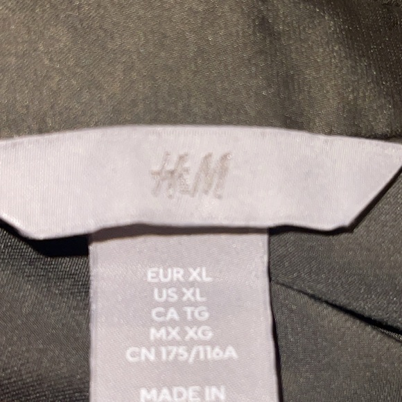 H&M Olive Green Satin Button Down Blouse - Picture 3 of 4